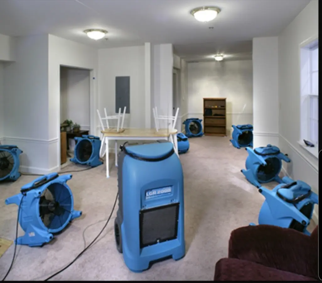 Air movers and dehumidifier setup for Water Extraction & Removal in Rochelle Park